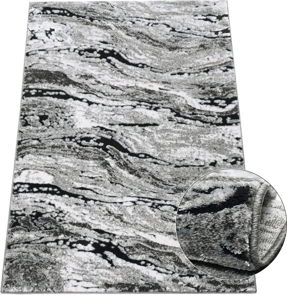 BE Koberec Miami Plus 0303 GREY – sivý obdĺžnikový Rozmer: 120x180 cm