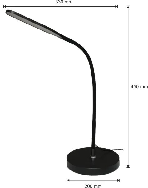 LED Stmievateľná lampa 3v1 LED/10W/230V 3000/4000/6000K CRI 90 čierna