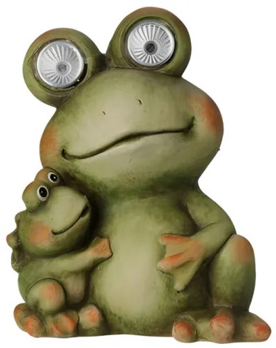 Roztomilá dekorácia Žaba s LED očami 14 cm