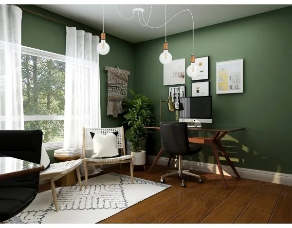 Luster na lanku MIROS 3xE27/60W/230V pavúk biela/medená