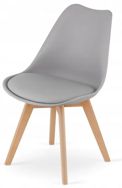 Jedálenský stôl TODI biely 60 cm s dvoma stoličkami MARK sivé