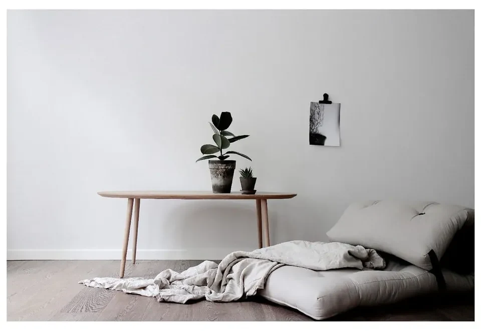 Sivobéžový futónový matrac 70x200 cm Wrap Beige/Dark Grey – Karup Design