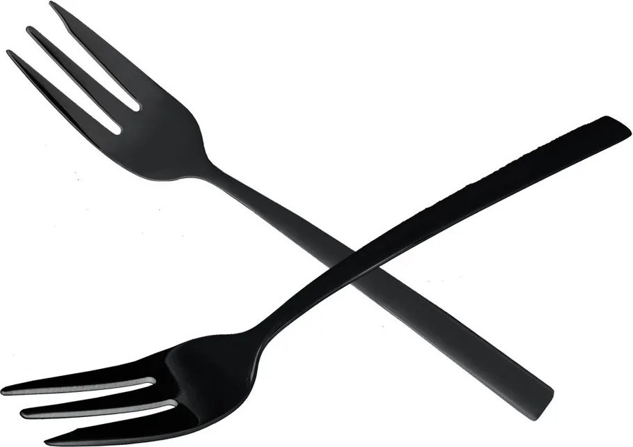 Čierne antikoro dezertné vidličky v súprave 2 ks Black – Orion