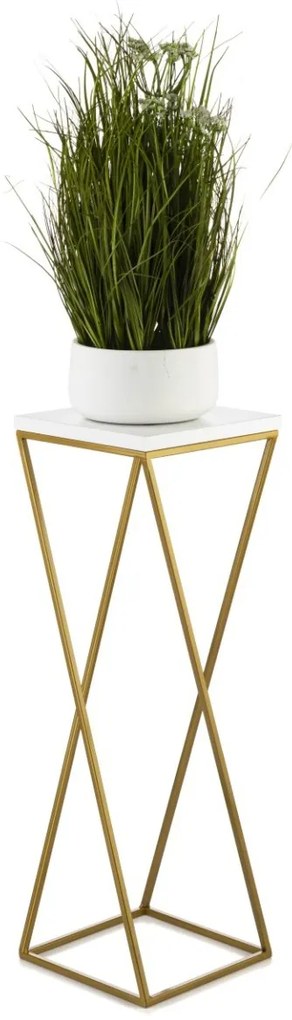Kvetinový stojan LOFT I 70 cm zlatý/biely