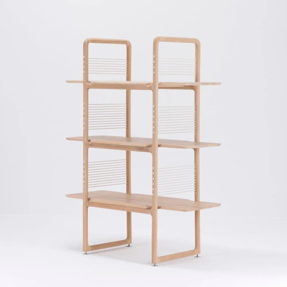 Knižnica z masívneho dubového dreva Gazzda Muse, výška 140 cm