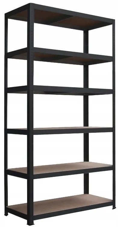 Fistar Regál 2400x1200x400 mm lakovaný 6-policový, nosnosť 1050 kg - ČIERNÝ
