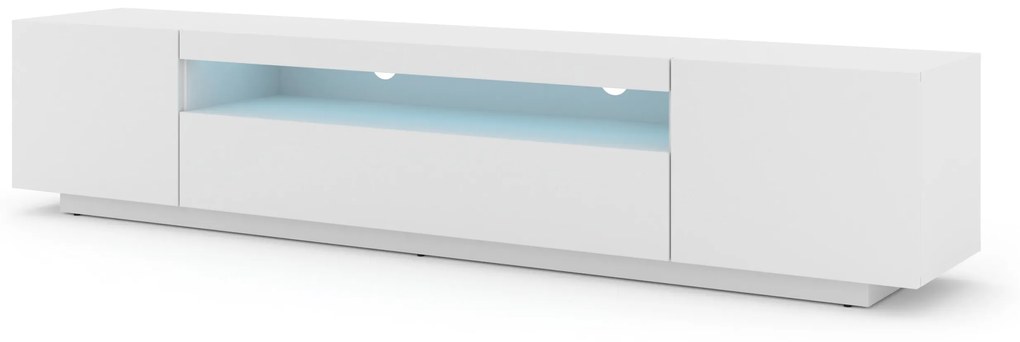 TV stolík/skrinka Aurora 200 (biela matná) (LED). Akcia -21%. Vlastná spoľahlivá doprava až k Vám domov. 1057698