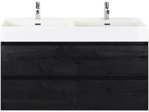 Kúpeľňový nábytkový set Sanox Maxx XL farba čela black oak ŠxVxH 121 x 170 x 45,5 cm s keramickým umývadlom