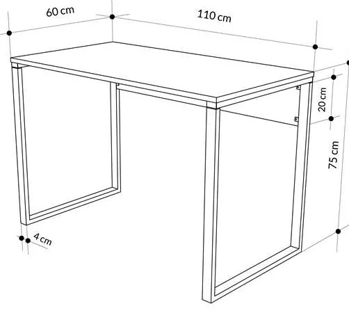 Písací stôl Houseland Inna retro sivá/čierna