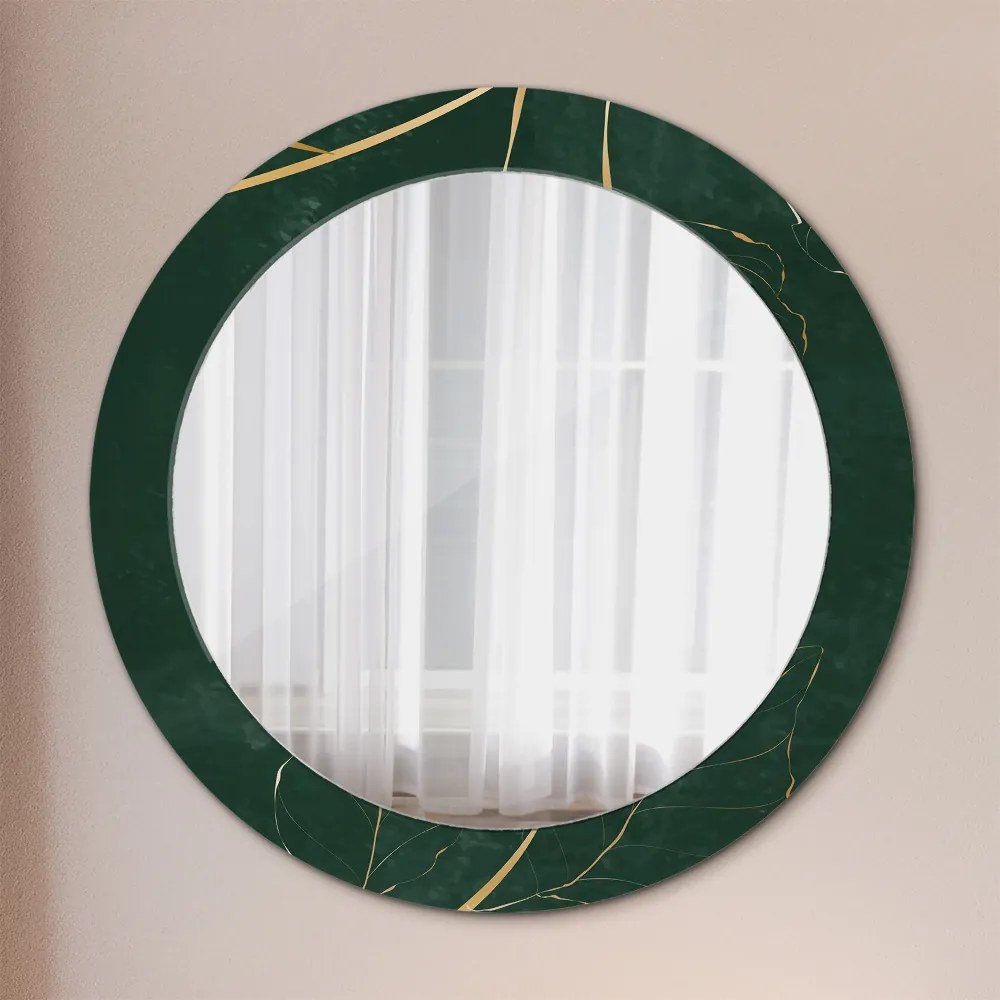 Okrúhle ozdobné zrkadlo Jemné zlaté listy fi 70 cm