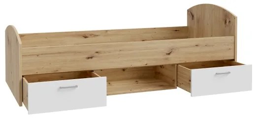 Jednolôžková posteľ s úložným priestorom URO 90x200 cm dub artisan/biela