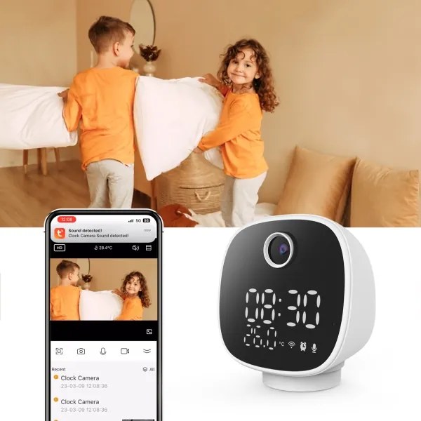 Solight 1D81- Inteligentná kamera s tepl., budíkom a LED svetlom 1296p Wi-Fi Tuya IP65