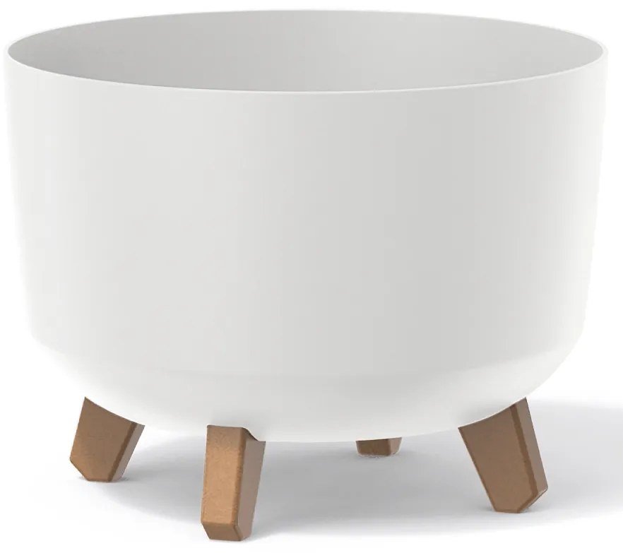 Plastový kvetináč na nožičkách DGRL300 29 cm - biela