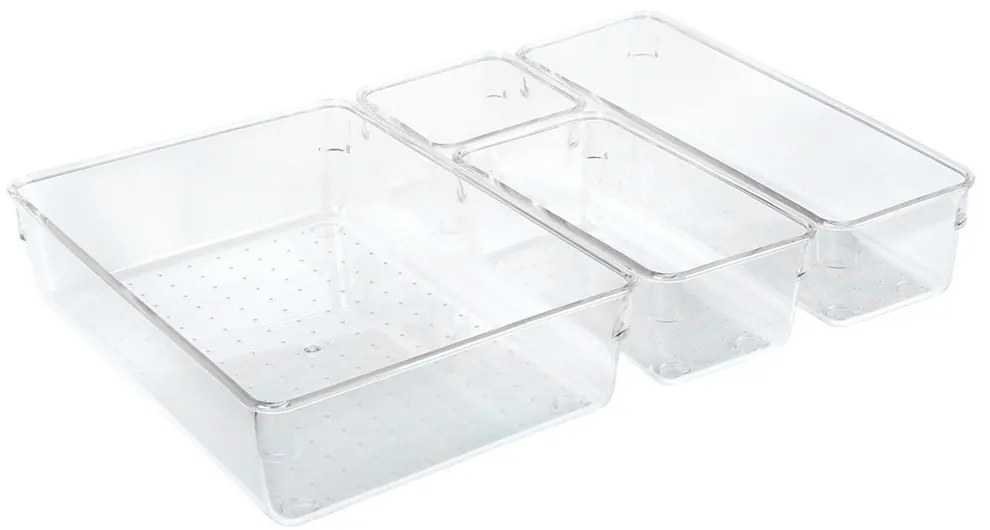 Sada 4 krabičiek, organizér, vložka do zásuvky, transparent FLEXI