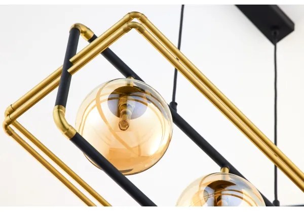 Jupiter 2027 - Luster na lanku FIORI 3xG9/10W/230V čierna/zlatá/béžová