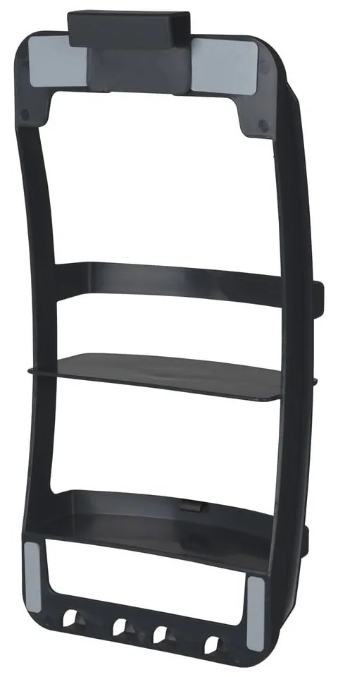 Čierna závesná/bez vŕtania plastová kúpeľňová polička Universal – Wenko