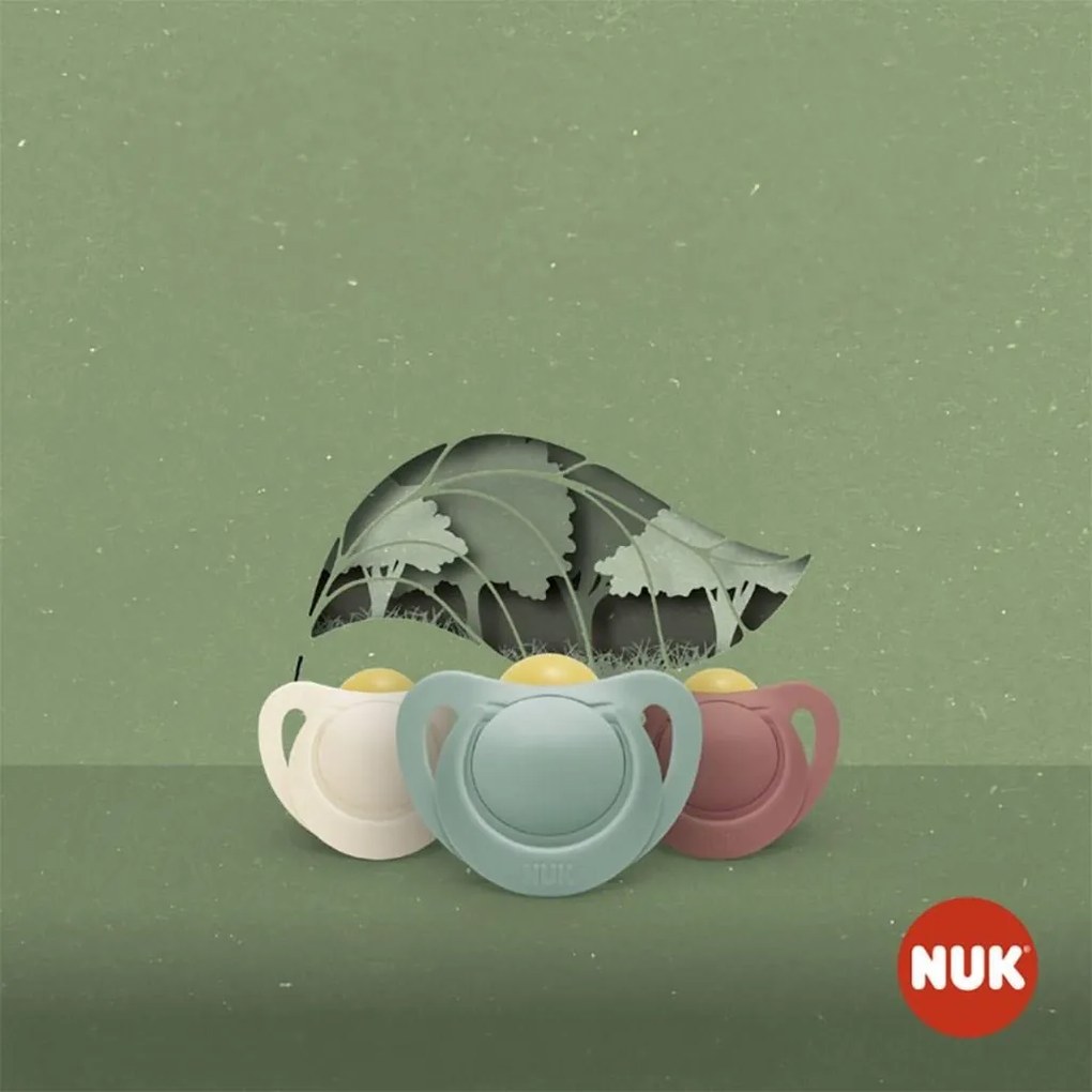 Latexový cumlík NUK For Nature 0-6m 2 ks box červená, vel. 0-6 m