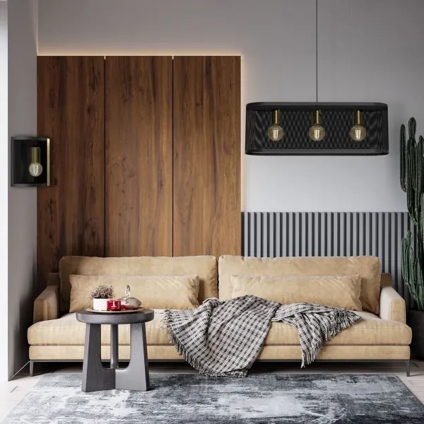 Nástenné svietidlo KAGA 1xE27/60W/230V čierna/zlatá