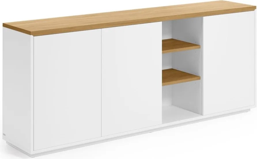 Biela komoda v dekore duba 180x75x36 cm Abilen – Kave Home