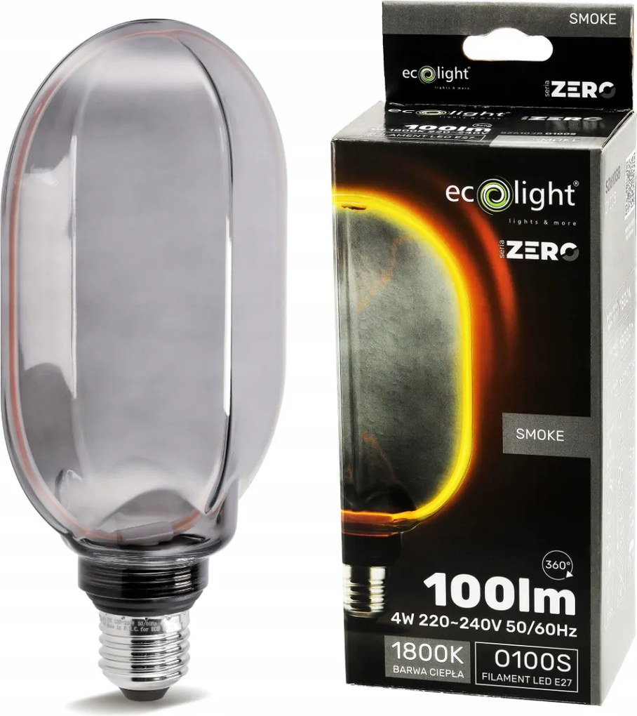 ECOLIGHT Dekoratívna LED žiarovka E27 4W 100lm O100 - rada ZERO