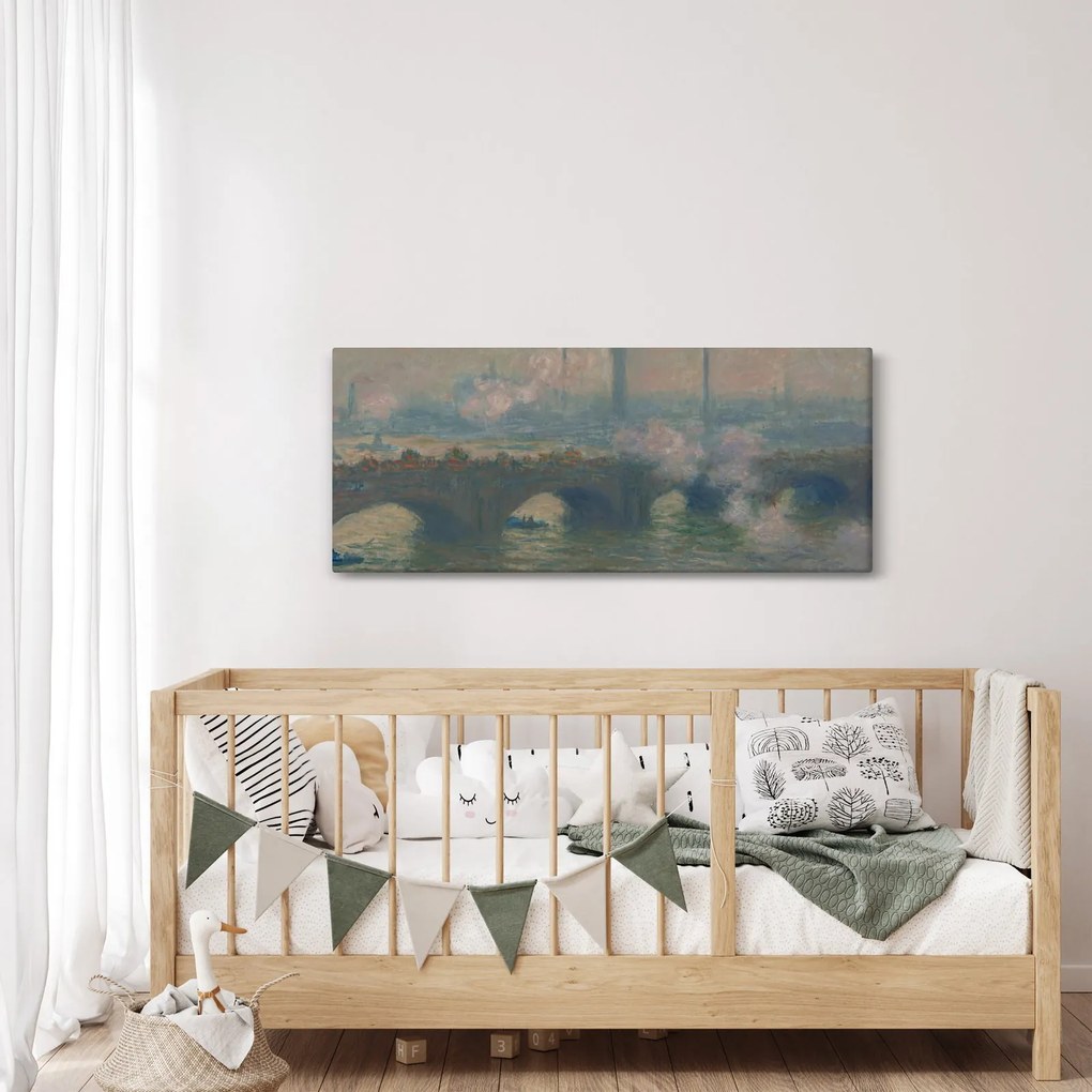 Obraz - Claude Monet, Waterloo Bridge, Gray Day, reprodukcia (120x50 cm)