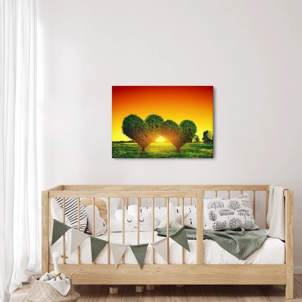 Obraz - Srdce v korunách stromov (70x50 cm)