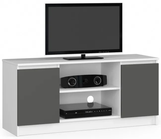 Stolík pod TV RTV 120 2D 1P biely / sivý