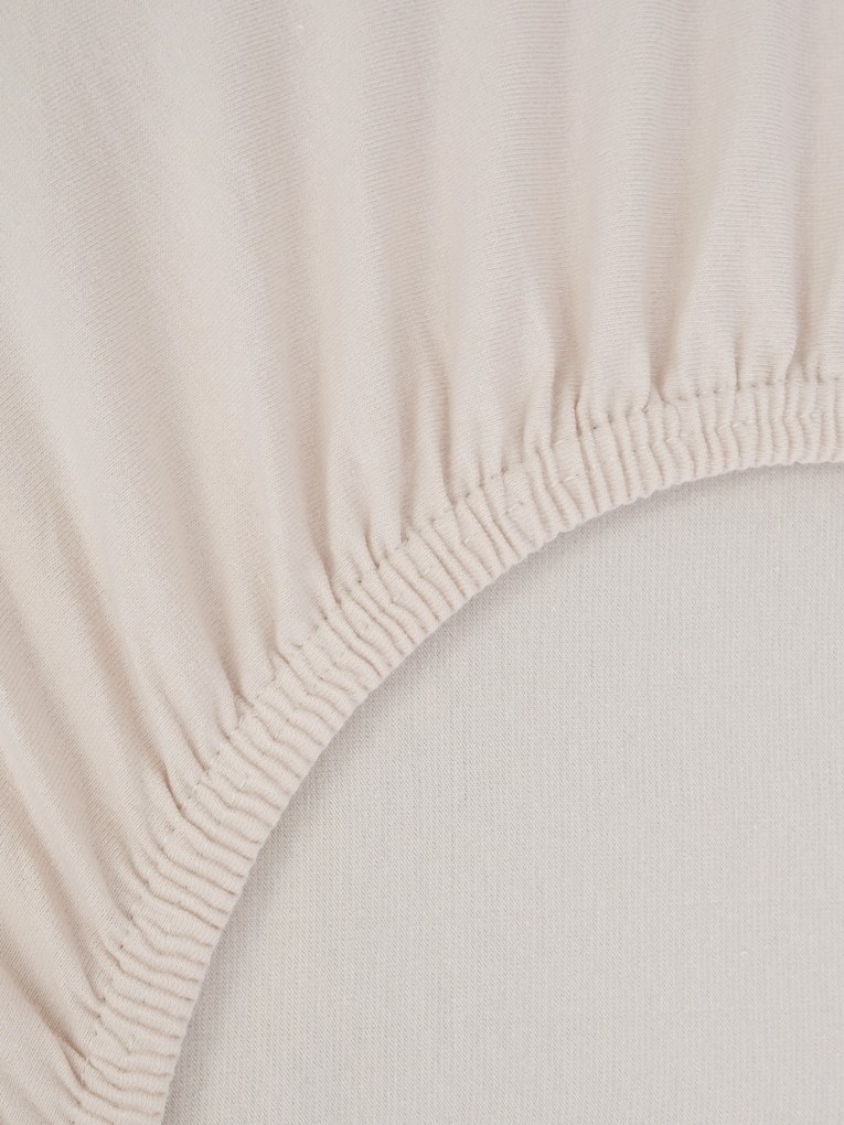 Jersey prostěradlo do postýlky s elastanem 70 × 140 cm – bílá káva