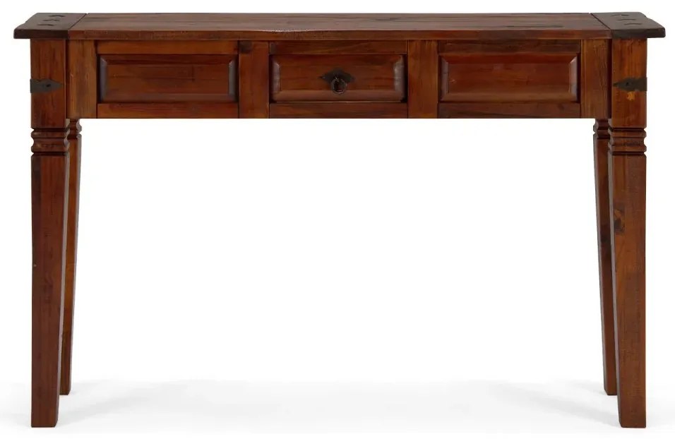 furniture-nabytek.cz - Masivní toaletní stolek Catana z borovicového dřeva, hnědý, lakovaný – 120×35×76 cm