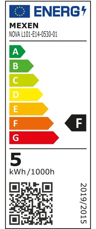 Mexen Nova, LED žiarovka E14, G45, 5W, teplá - 3000K, 525 lm - L101-E14-0530-01