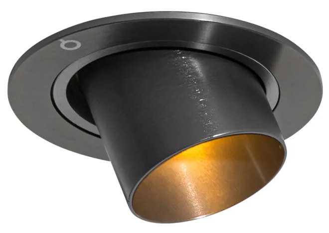 Moderné zabudované bodové svetlo tmavosivé GU10 35 mm okrúhle výkyvné - Installa