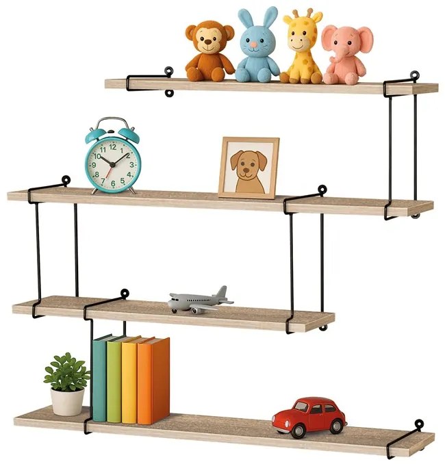 Autronic BONTEC Polička, kov, hnedá, P-065 OAK Farba: Prírodné