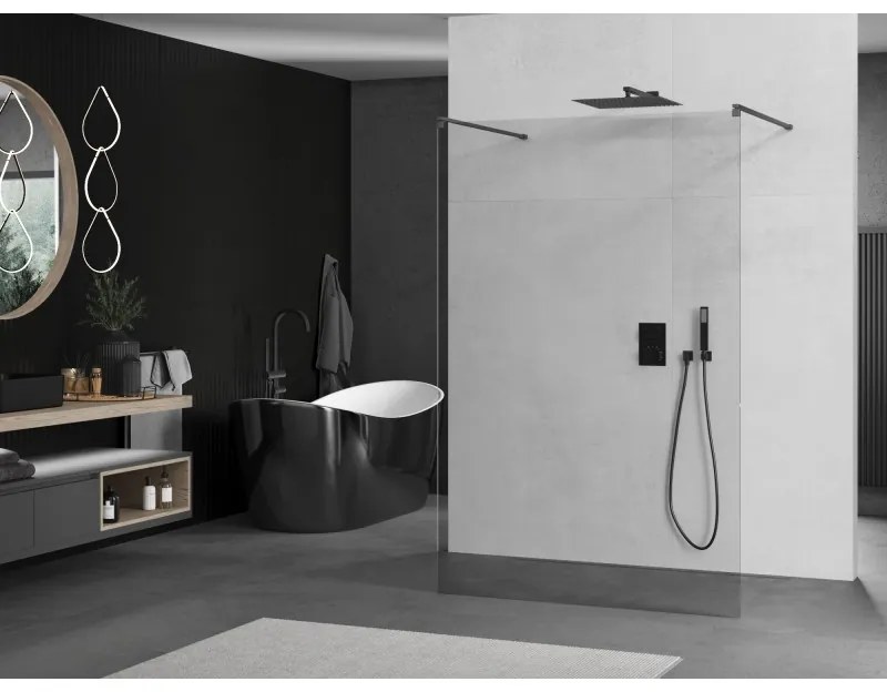 Mexen Kioto, sprchová zástena Walk-In 105 x 200 cm, 8mm číre sklo, grafitový profil, 800-105-002-95-00