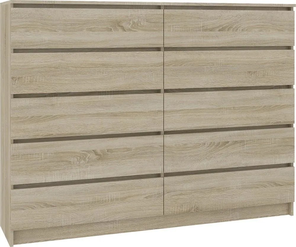 Komoda Kurtinaitis 10SZ (dub sonoma). Akcia -11%. Vlastná spoľahlivá doprava až k Vám domov. 1128684