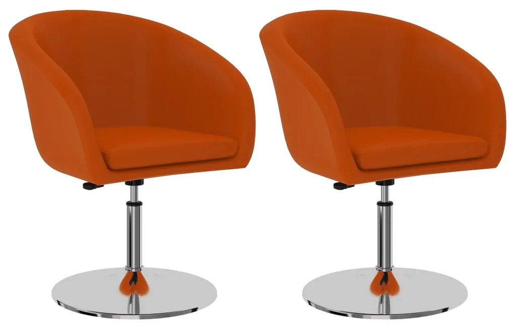 vidaXL Jedálenské stoličky 2 ks, oranžové, umelá koža