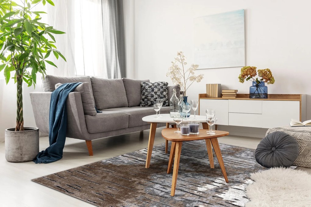 Moderný koberec COZY 8876 Rio, hnedý