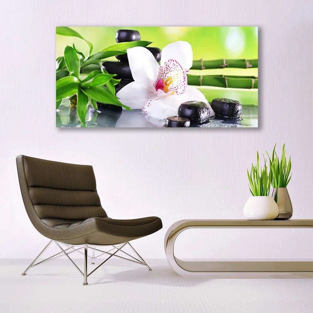 Obraz plexi Orchidea kamene zen bambus 120x60 cm