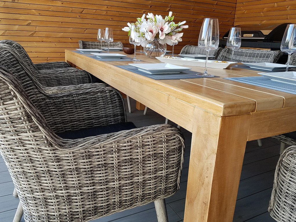 DEOKORK Teakový masívny stôl MONTE CARLO 240 cm