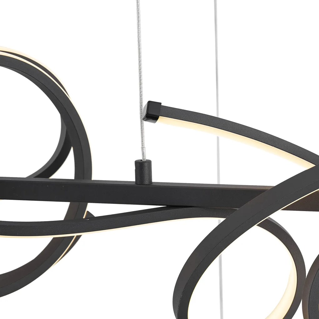 Dizajnové závesné svietidlo čierne obdĺžnikové 3-stupňové stmievateľné - Krisscross