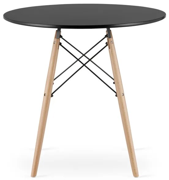 Okrúhly stôl TODI 80 cm čierny