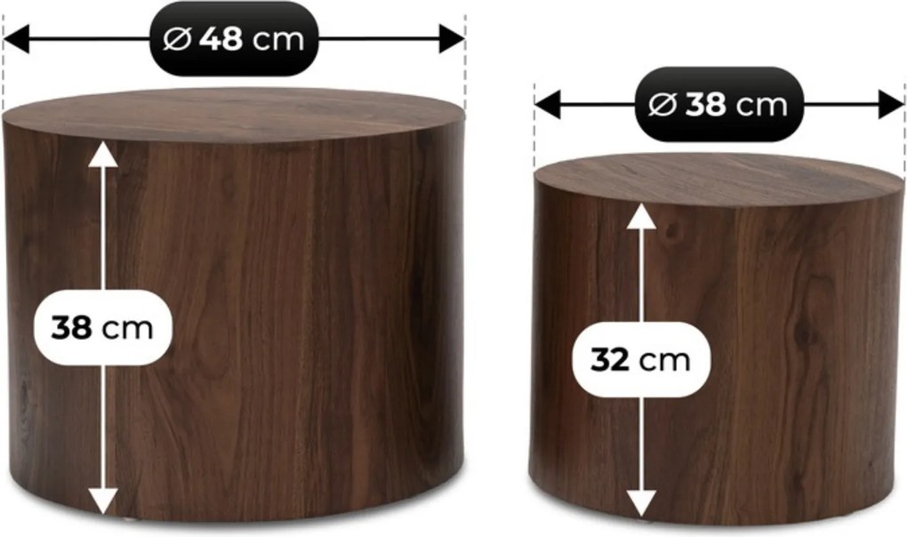 PROXIMA.store - Moderná zostava stolíkov LEILA FARBA: orech