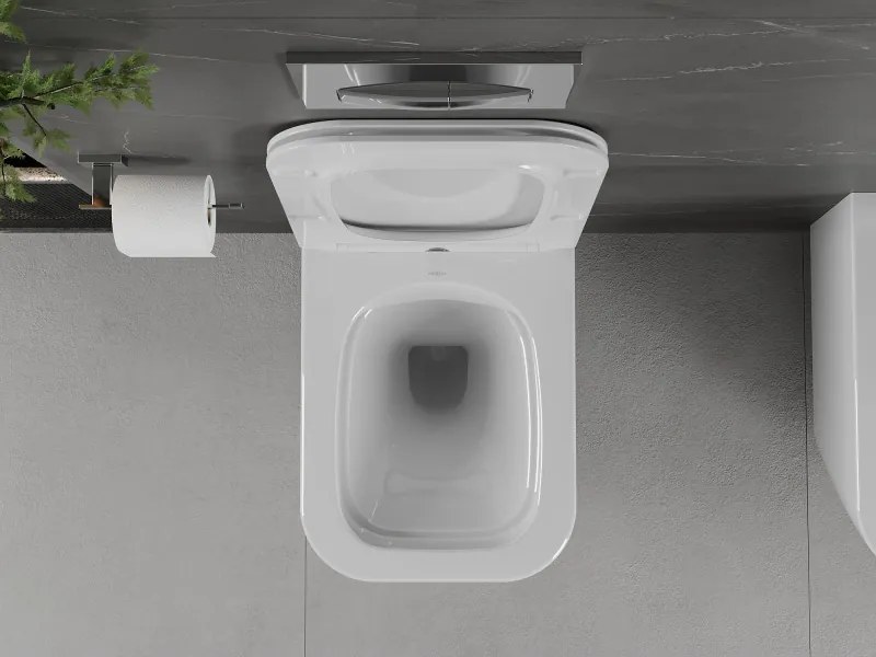 Mexen Madox, Rimless závesná wc misa 515x365x350 mm s pomaly padajúcim sedátkom SLIM z duroplastu, biela, 30154000