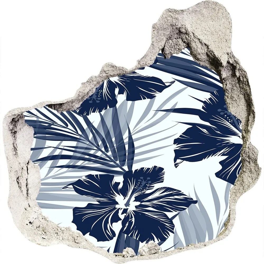 Nálepka 3D diera na stenu Tropické kvety nd-p-109737584