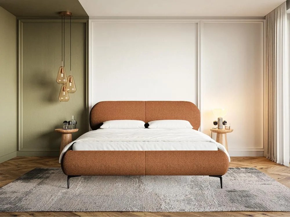 Manželská posteľ 180 cm Octave 180B (s roštom) (medená + čierna). Akcia -19%. Vlastná spoľahlivá doprava až k Vám domov. 1099977