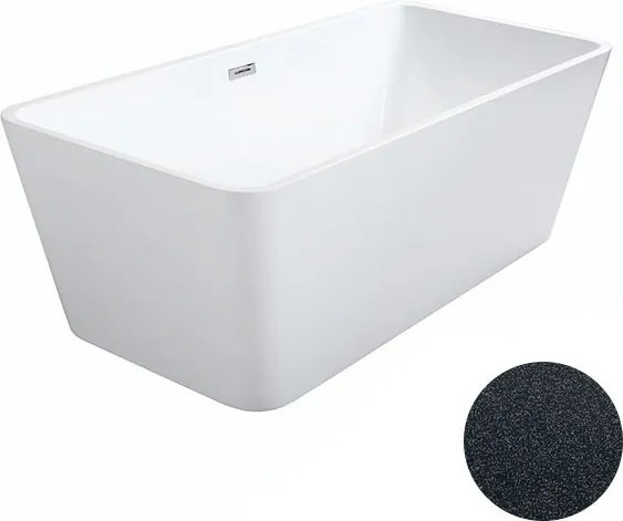 Besco Akrylátová voľne stojaca vaňa Evita Glam G 160x80 BESCO-Typ výpuste: Click-Clack s prepadom, čierna, BESCO-Rozmery: 160x80, BESCO-Farba: Biela/…