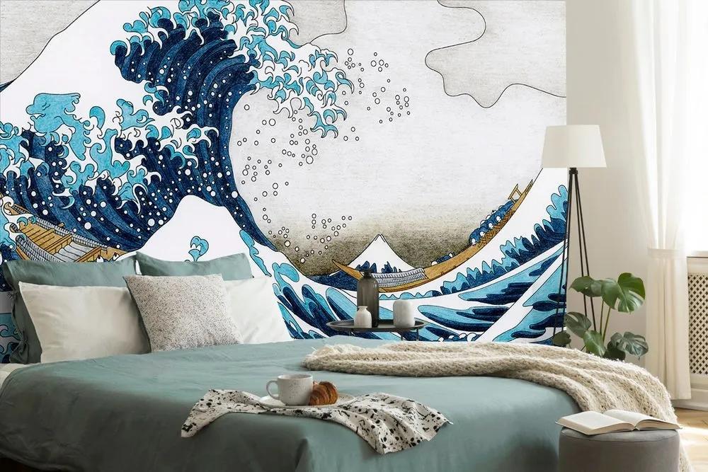 Tapeta reprodukcia Veľká vlna z Kanagawa - Kacušika Hokusai - 300x200