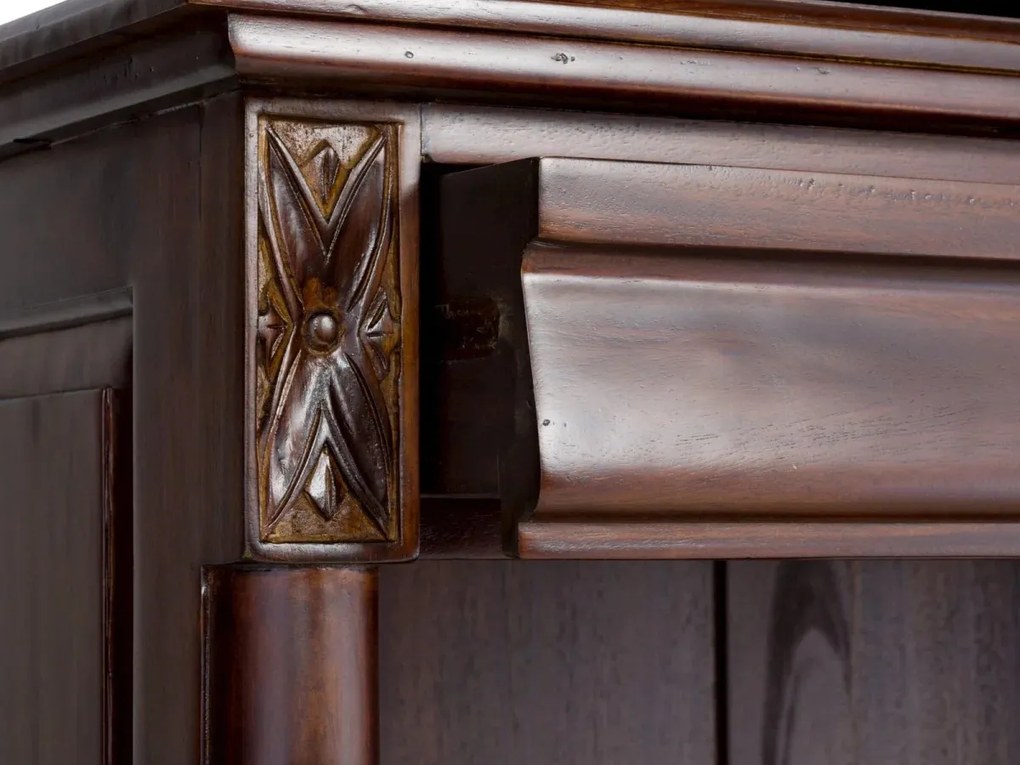 furniture-nabytek.cz - Masivní knihovna Cambridge II z mahagonu, lakovaná, hnědá – 85×36×180 cm