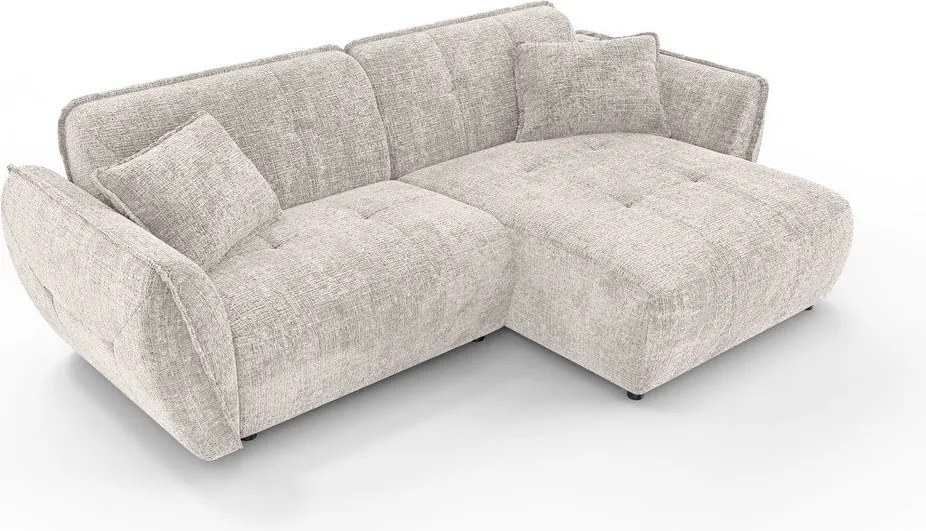 Béžová ženilková rohová pohovka (pravý roh/s leňoškou) Nelia – Ropez