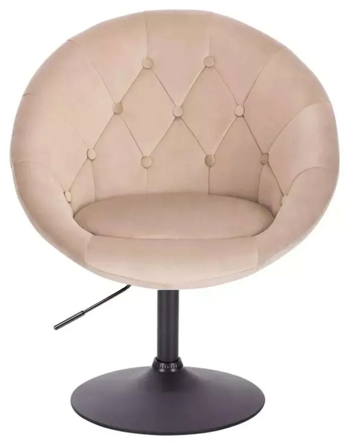 LuxuryForm DESIGN Kreslo VERA VELUR na čiernom tanieri - latte