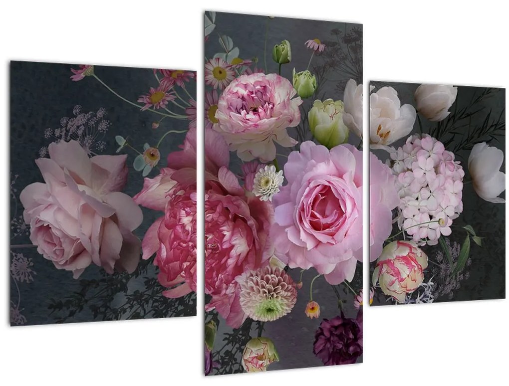 Obraz - Záhradné kvety (90x60 cm)